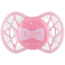 Пустушка Nuvita Air55 Cool симетрична з ковпачком 0m+ BE HAPPY рожевий кварц (NV7065RQ): Вік с рождения