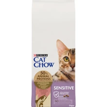 Сухой корм Cat Chow Sensitive для взрослых кошек с чувствительной кожей и пищеварением с лососем 15кг (12293143): Тип Сухой корм