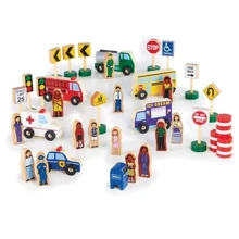 Набор фигурок и машин Guidecraft Block Play к деревянной дороге, 36 деталей (G6717): undefined undefined