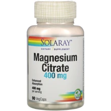 Solaray, Magnesium Citrate, 400 mg, 90 Veg Capsules (SOR46301): Тип Магний + Калий
