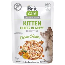 Вологий корм "Brit Care Cat Fillets in Gravy Choice Chicken" для кошенят філе в соусі з куркою 85 г.: Тип Влажный корм
