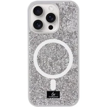 Чехол для iPhone Bling World Rock Diamond with MagSafe Silver for iPhone 15 Pro Max: Цвет серый