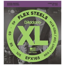 Струна для гитар Струны D`ADDARIO EFX165 XL FLEX STEELS REG LIGHT TOP / MED BOTTOM 45-105: Тип Комплект струн