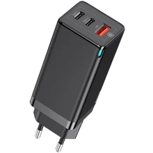 Зарядное устройство Baseus Wall Charger GaN2 2xUSB-C+USB 65W Black (CCGAN-B01): Особенности Быстрая зарядка, USB-C