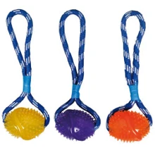 Игрушка Flamingo Football Cotton Rope для собак мяч на веревке с петлей для руки 12х7х35 см (43027): Производитель Flamingo