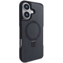 Чохол для iPhone Mobile Case TPU+PC Metal Buttons with MagSafe Carbon Black for iPhone 16: Колір черный