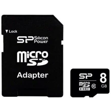 Карта пам'яті Silicon Power 8GB microSDHC Class 10 + adapter (SP008GBSTH010V10SP): Тип карти MicroSDHC