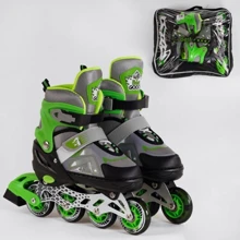 Ролики Mic Best Roller М с подсветкой зеленые (65477-M): Расположение колес in-line