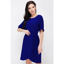 Платье FashionUp PL-1619E 52 синее повседневное до середины бедра: Состав Вискоза, Эластан