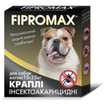 Краплі Fipromax від бліх та кліщів для середніх собак вагою 10-25 кг 2 піпетки: Тип Капли