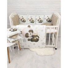 Постільний комплект Babyroom Bortiki Print-08 Ведмедики бежевий (680727): Тип постельный комплект