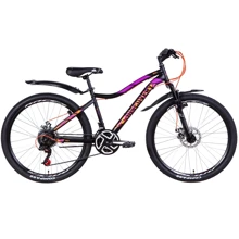 Велосипед Discovery KELLY DD 2021 M 26" черно-оранжево-фиолетовый (OPS-DIS-26-371): Материал рамы Сталь