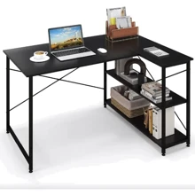 Компьютерный стол Costway Adler L-образный с полками в стиле Loft черный (5903032062380): Тип Геймерский