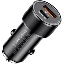 Зарядний пристрій Baseus USB Car Charger Small Screw USB 3.0+USB-C 36W Black (CAXLD-A01): Особливості Швидка зарядка, USB-C