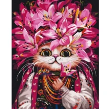 Картина по номерам Brushme Кошка в лилиях ©Маріанна Пащук 40х50 см (BS54143): Производитель Brushme