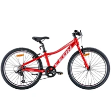 Велосипед 24" Leon JUNIOR Vbr 2022 (червоний з сірим): Діаметр коліс, дюймів 24