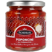 Перець Fiordelisi фарширований козиним сиром в олії 280 г (8019176114871): Вага нетто 280 г