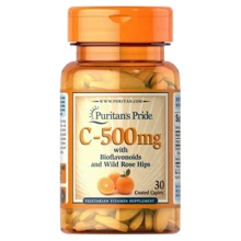 Puritan's Pride Vitamin C with bioflavonoids And rose hips Витамин C с биофлавоноидами и шиповником 500 mg 30 каплет: Тип Витамин C