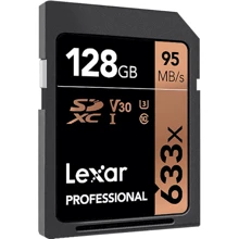Карта памяти Lexar 128GB SDXC class 10 UHS-I U3 V30 633x Professional (LSD128CB633): Тип карты SDXC