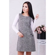 Платье FashionUp PL-1559B-42 42 серое повседневное до середины бедра: Состав Вискоза, Шерсть, Акрил