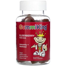 GummiKing Elderberry for Kids Бузина для детей крепкий иммунитет вкус малины 60 жевательных конфет: Форма выпуска Таблетки жевательные