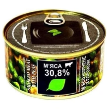 Мясо копченое с горохом Zdorovo ж / б ЭО, 325 г (WT3130): Вес нетто 325 г