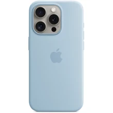 Чехол для iPhone Apple Silicone Case with MagSafe Light Blue (MWNM3) for iPhone 15 Pro: Цвет голубой