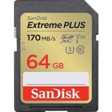 Карта пам'яті SanDisk 64GB SD Class 10 UHS-I U3 V30 Extreme PLUS (SDSDXW2-064G-GNCIN): Тип карти SDXC