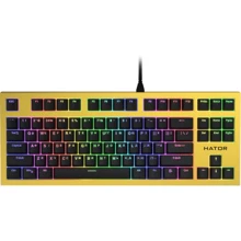 Клавиатура HATOR Skyfall TKL PRO Yellow (HTK-657): Подключение проводное