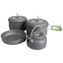 Набор посуды Bo-Camp Explorer XL 4 Pieces Hard Anodized Grey/Green (2200249) (DAS302116): Производитель Bo-Camp