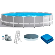 Бассейн каркасный Intex 26732 NP, 549-122 см (насос 220V, 5 687 л/ч, объем воды - 24311л, лестница, тент, подстилка): undefined undefined