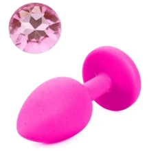 Силиконовая анальная пробка с кристаллом Silicon Pink 09 ( размер S ), SKN-SIL-PINK 09: Для кого Унисекс