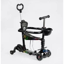 Дитячий самокат 5 в 1 Best Scooter LS-41629 Чорний: Кількість коліс 4
