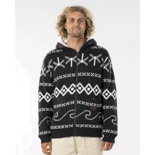 Толстовка Rip Curl Campus Knit Hood CSWAM9-8264 48 черная на молнии с капюшоном: Вид Толстовки