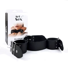 Нашийник з натуральною шкірою Art of Sex - Bondage Collar with Handcuffs: Виробник Art of Sex