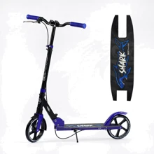 Детский двухколесный самокат с ручным тормозом Best Scooter Shark Синий (47125): Количество колес 2