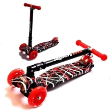 Детский самокат MAXI. Stripes (складная ручка, светящиеся колёса) - 1603563549: Количество колес 4