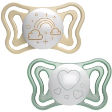 Пустышка силиконовая Chicco Physio Light, 2-6 мес., с футляром, люминесцентная, 2 шт. (71037.41): Возраст старше 2 месяцев