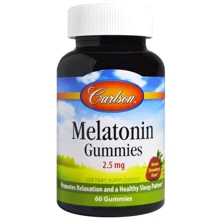 Carlson Labs Melatonin Gummies Мелатонин 2.5 мг вкус клубники 60 жевательных конфет: Форма выпуска Таблетки жевательные