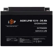 Аккумуляторная батарея LogicPower LPM 12V 26Ah под болт М5, AGM (22883): Тип AGM