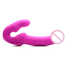 Evoke Rechargeable Vibrating Silicone Strapless Strap On - страпон 24.7x4 см, розовый: Для кого Для пары