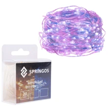 Гирлянда на батарейках Springos 1.9 м 20 LED CL0011 Pink/Blue: Тип Линейная