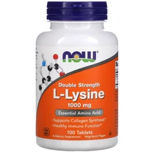 Амінокислота для спорту NOW Foods L-Lysine Double Strength 1000 mg 100 tabs / 100 servings: Смак Без вкуса