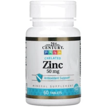21st Century Zinc Chelated Хелат цинка 50 мг 60 таблеток: Тип Цинк
