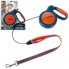 Повідець-рулетка DoggyMan Retractable Lead Trad Style L до 30 кг 5 м синій (58469): Тип шнура Трос