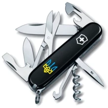 Мультитул Victorinox Climber Ukraine 91мм/14 функций/черный /Трезубец сине-желтый (1.3703.3_T0016u): Тип мини-мультитул