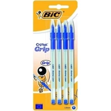 Ручки шариковые BIC Cristal Grip, синий, 4 шт. (802798): Тип Шариковые