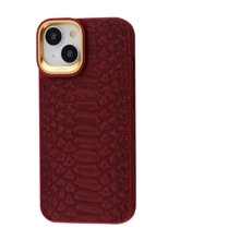 Чохол для iPhone Kajsa Snake Pattern Burgundy для iPhone 14 Plus / 15 Plus: Колір бордовый