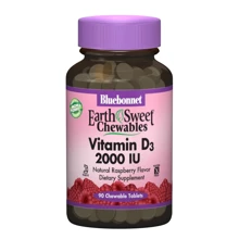 Bluebonnet Nutrition Earth Sweet Chewables  Vitamin D3 2000IU 90 chewable tabs Raspberry: Тип Витамин D