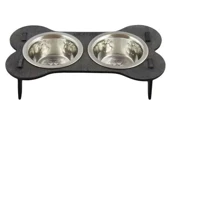 Миски на подставке Lucky Pet Косточка для собак малых пород 2x200 мл 30х17х6 см черные (4820224213552): Тип Миски